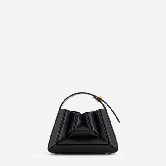 Luxury Sculptural Neutral Handbag – Modern Top Handle Statement Bag