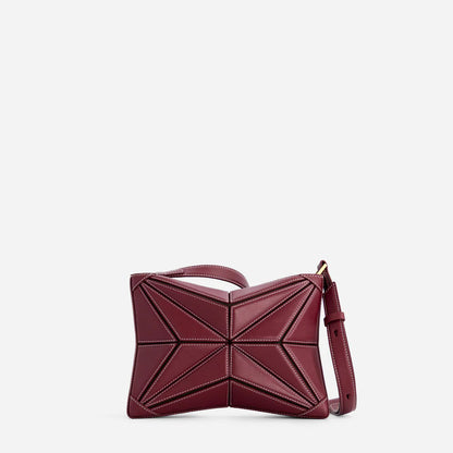 Luxury Sculptural Star-Panel Crossbody Bag – Architectural Leather Statement Handbag