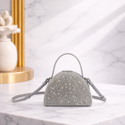 Luxury Crystal Mini Evening Handbag – Sparkling Top Handle Statement Bag
