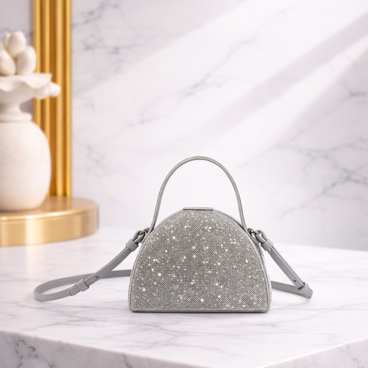 Luxury Crystal Mini Evening Handbag – Sparkling Top Handle Statement Bag
