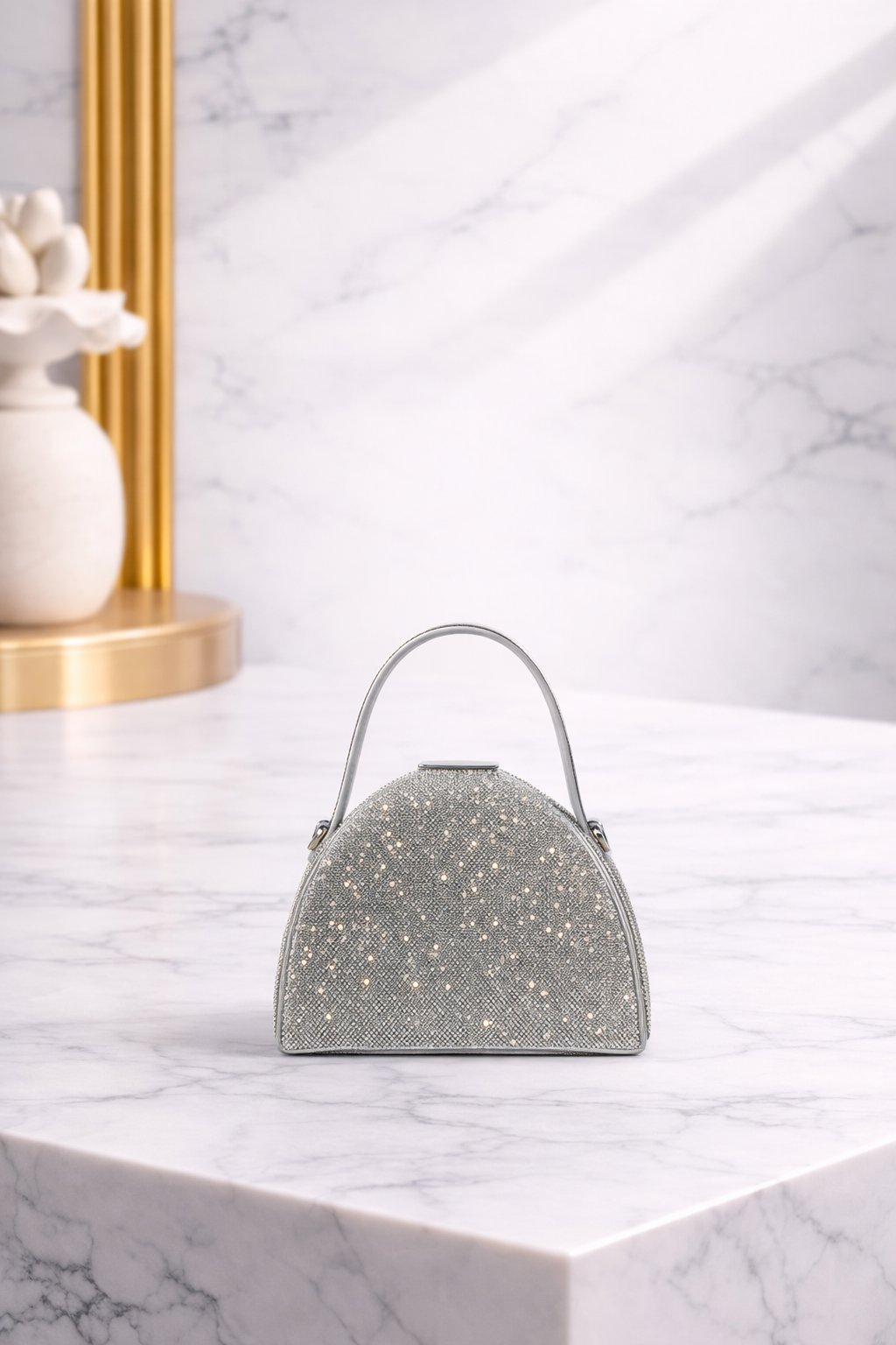 Luxury Crystal Mini Evening Handbag – Sparkling Top Handle Statement Bag