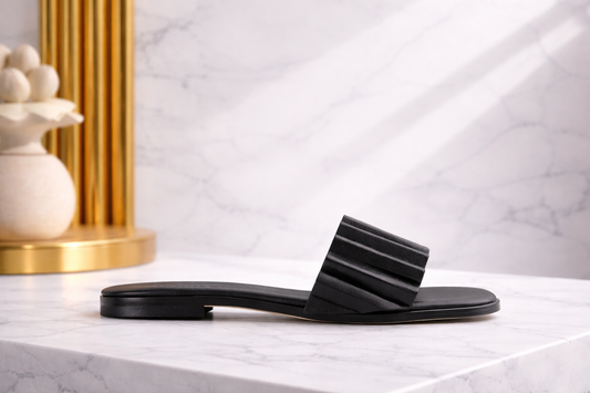 Minimalist Black Flat Slide Sandals – Everyday Comfort Women’s Footwear