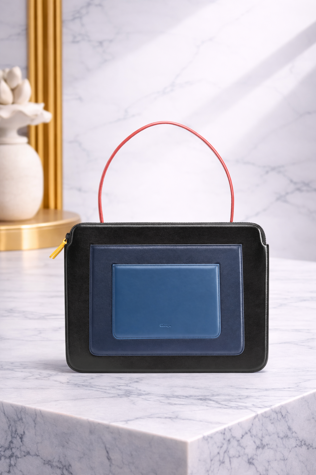 Luxury Structured Business Tote – Modern Leather Work Bag with Top Handle