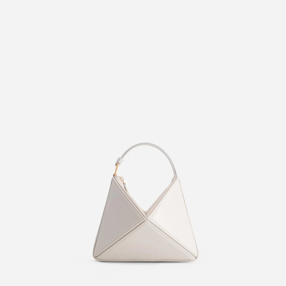 Luxury Mini Geometric Handbag – Two-Tone Structured Top Handle Bag