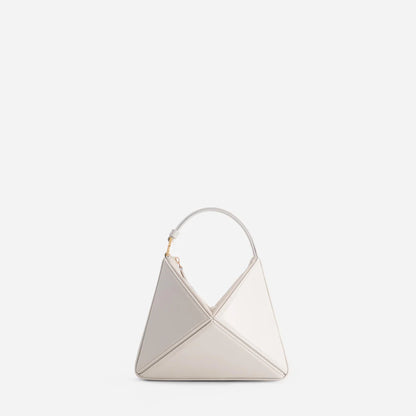 Luxury Mini Geometric Handbag – Two-Tone Structured Top Handle Bag