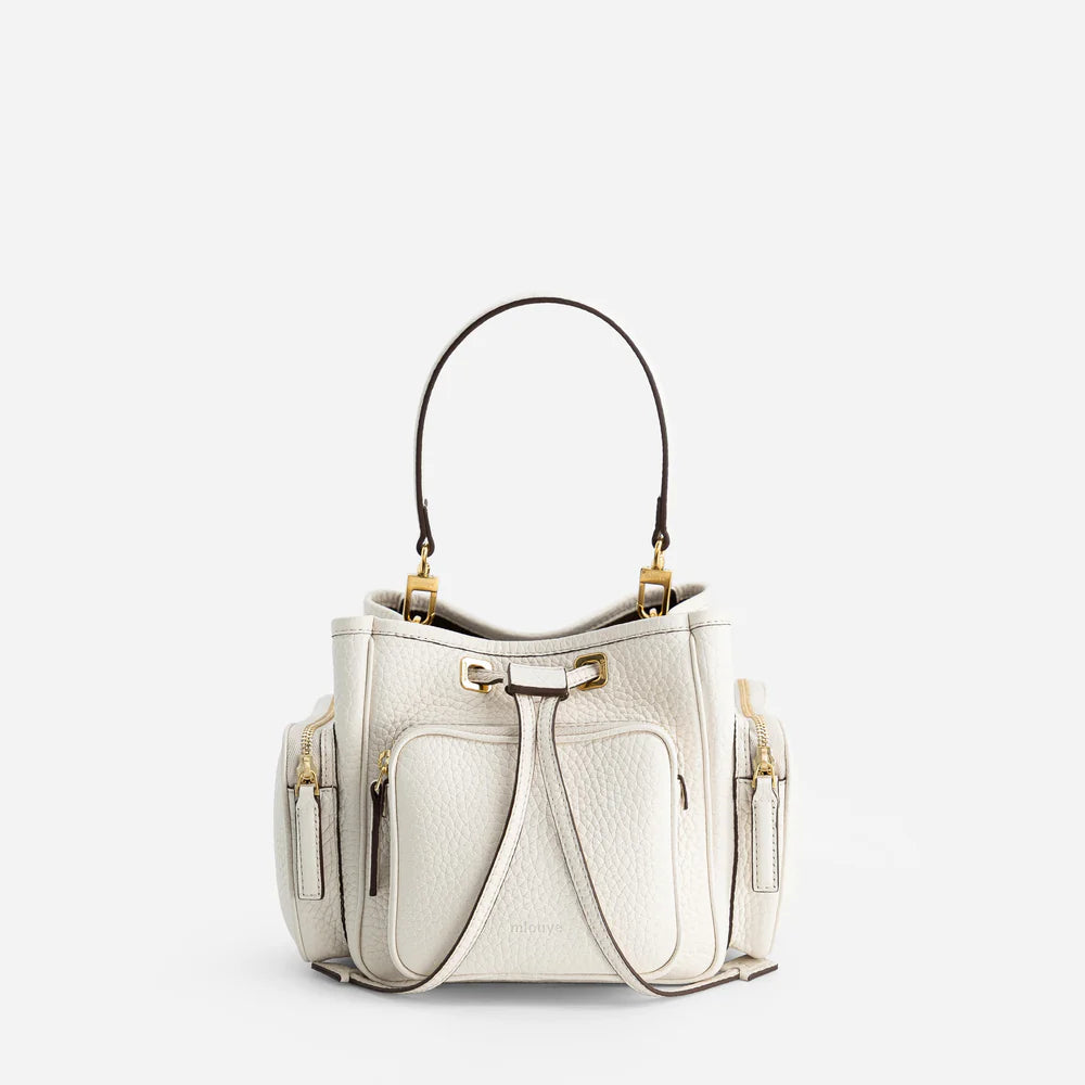 Luxury Multicolor Bucket Handbag – Modern Drawstring Top Handle Statement Bag