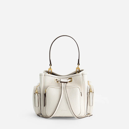 Luxury Multicolor Bucket Handbag – Modern Drawstring Top Handle Statement Bag