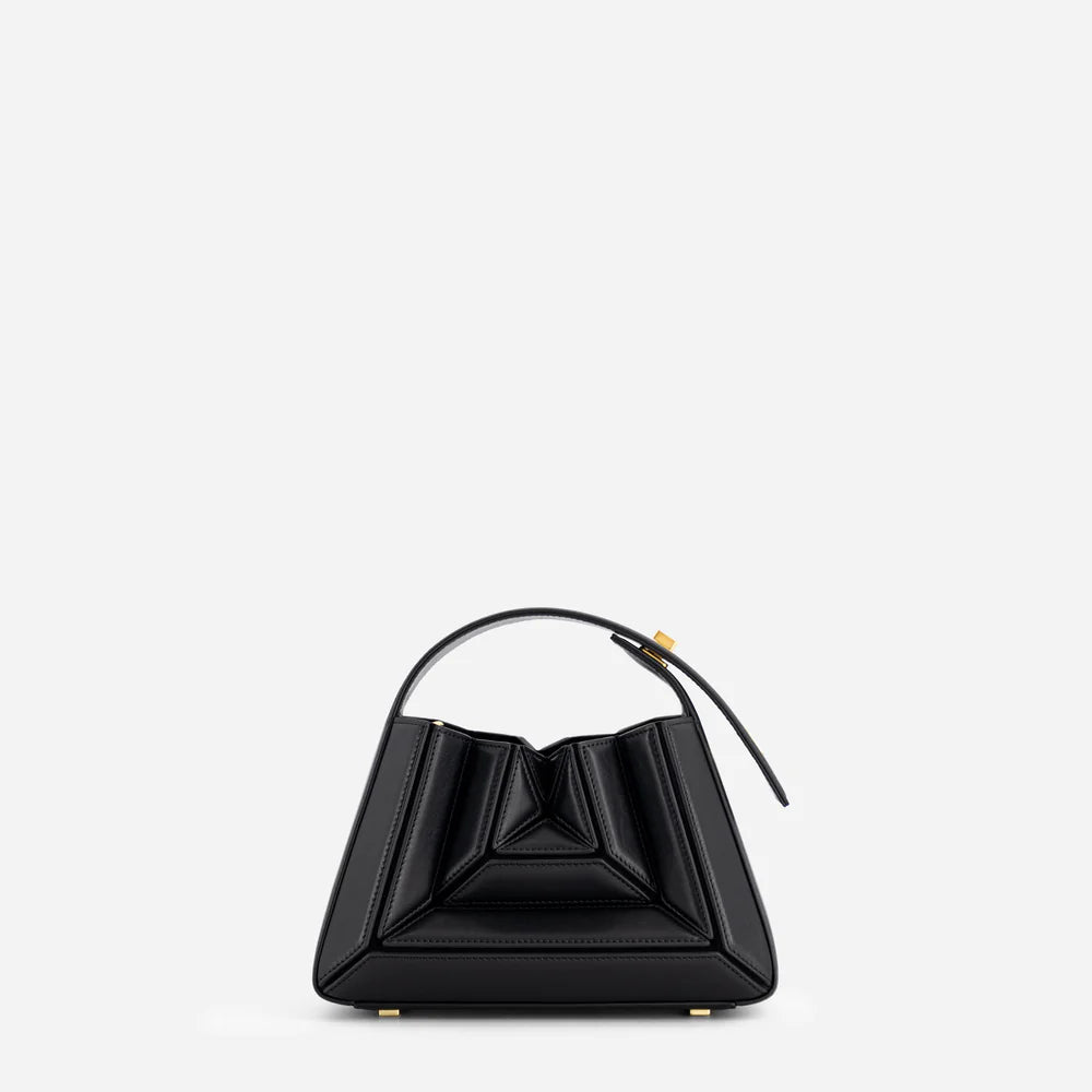 Luxury Sculptural Neutral Handbag – Modern Top Handle Statement Bag