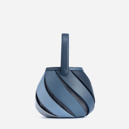 Luxury Sculptural Helix Handbag – Curved Leather Top Handle Statement Bag